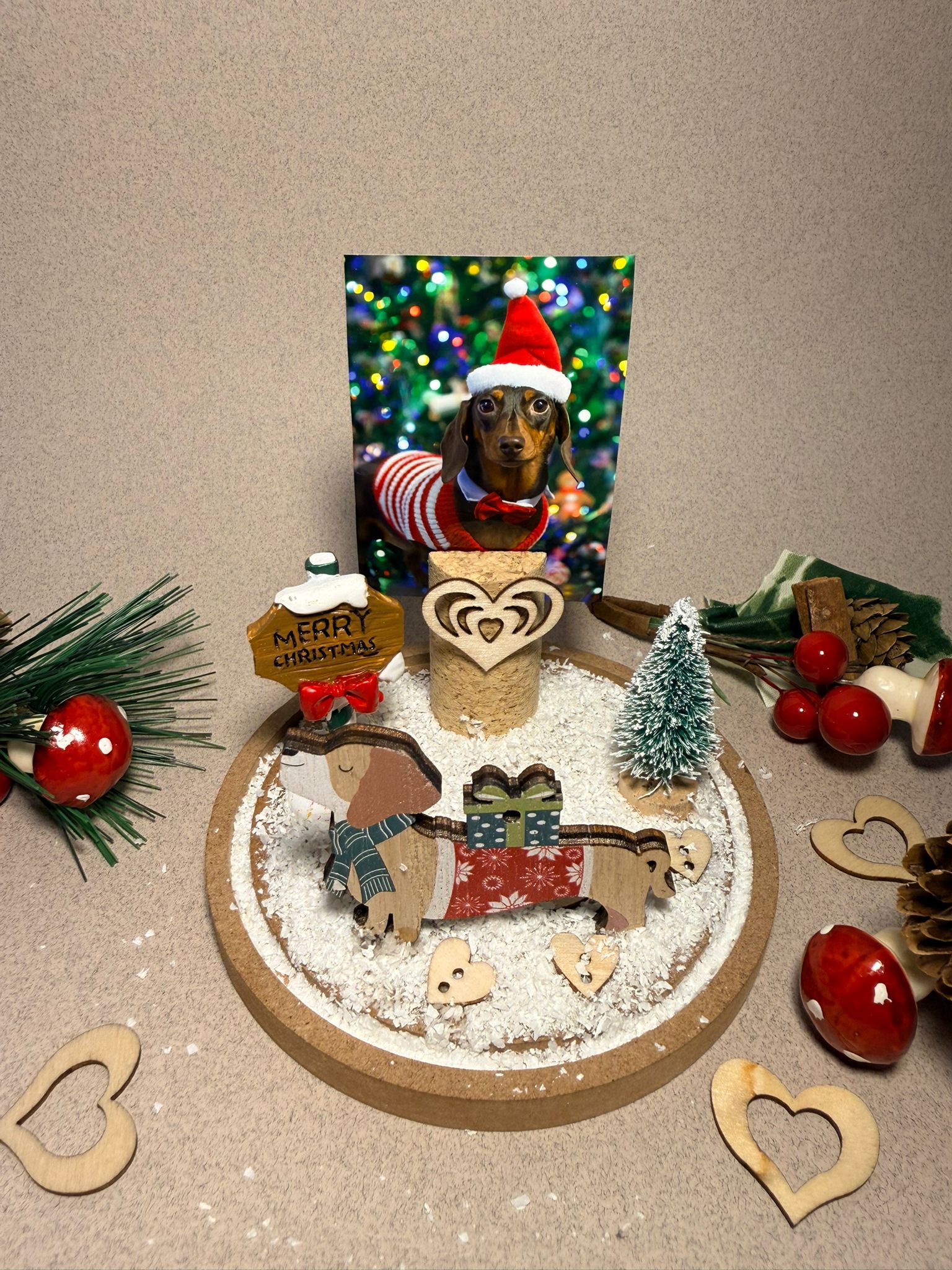 Dog’s First Christmas Personalised Light-Up Dome (Add Your Photo)