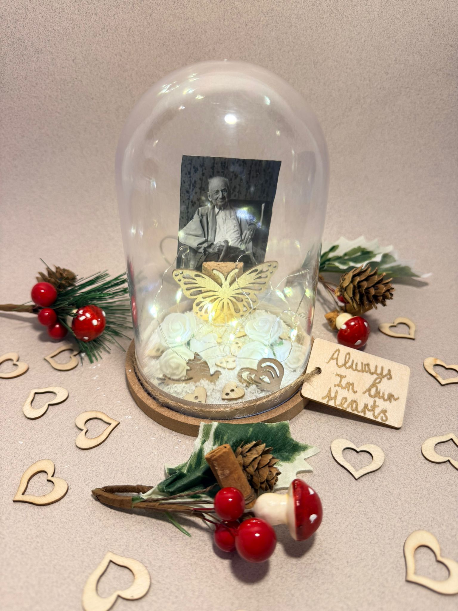 In Loving Memory Christmas Light-Up Dome Keepsake (Add Your Photo)