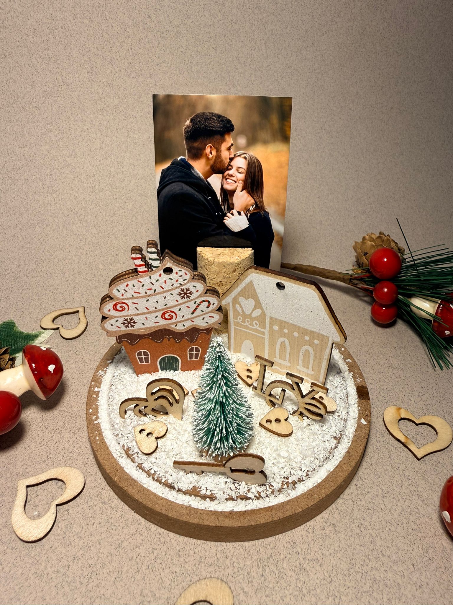 Couples Christmas Personalised Light-Up Dome (Add Your Photo)