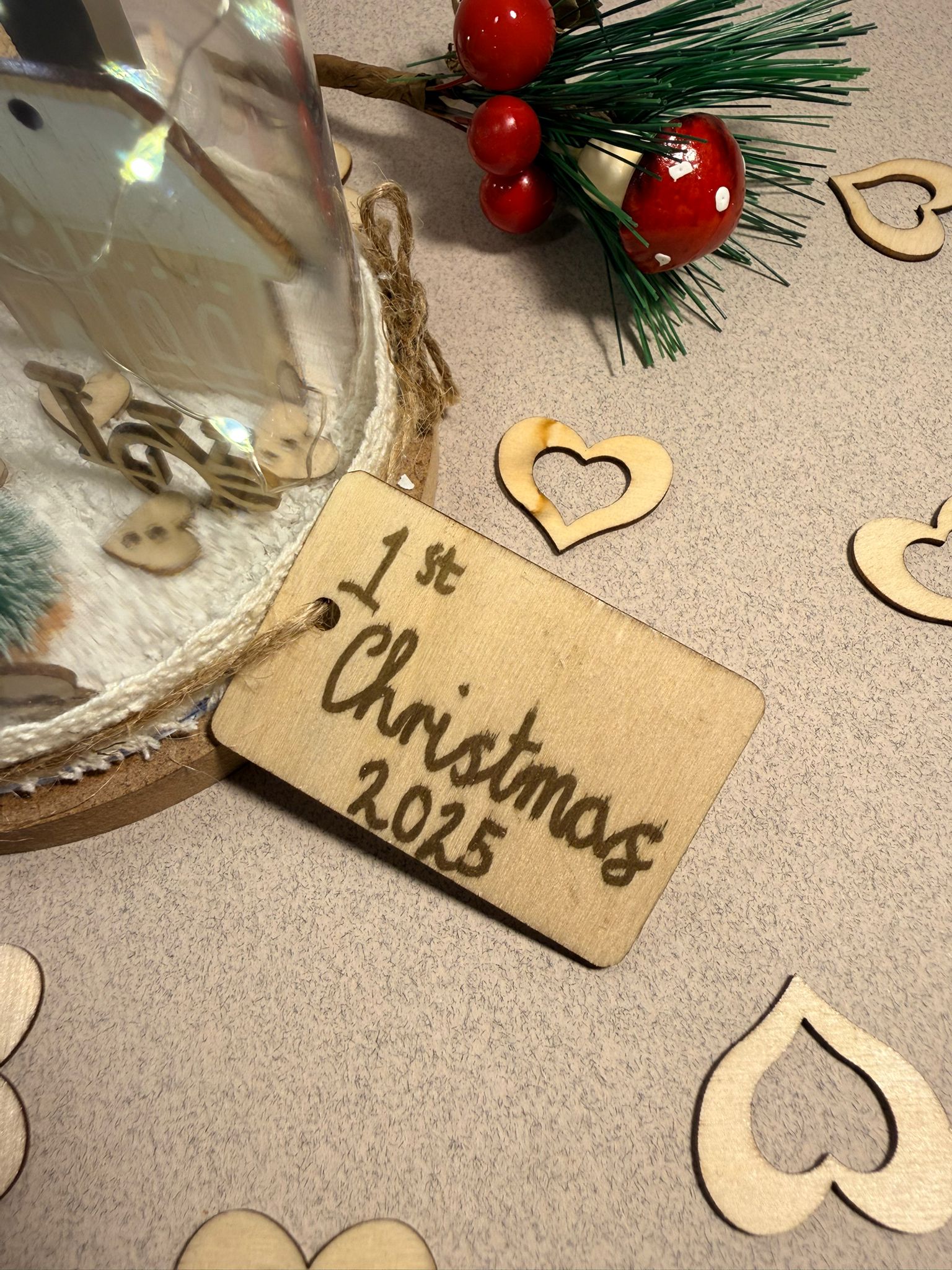 Couples Christmas Personalised Light-Up Dome (Add Your Photo)