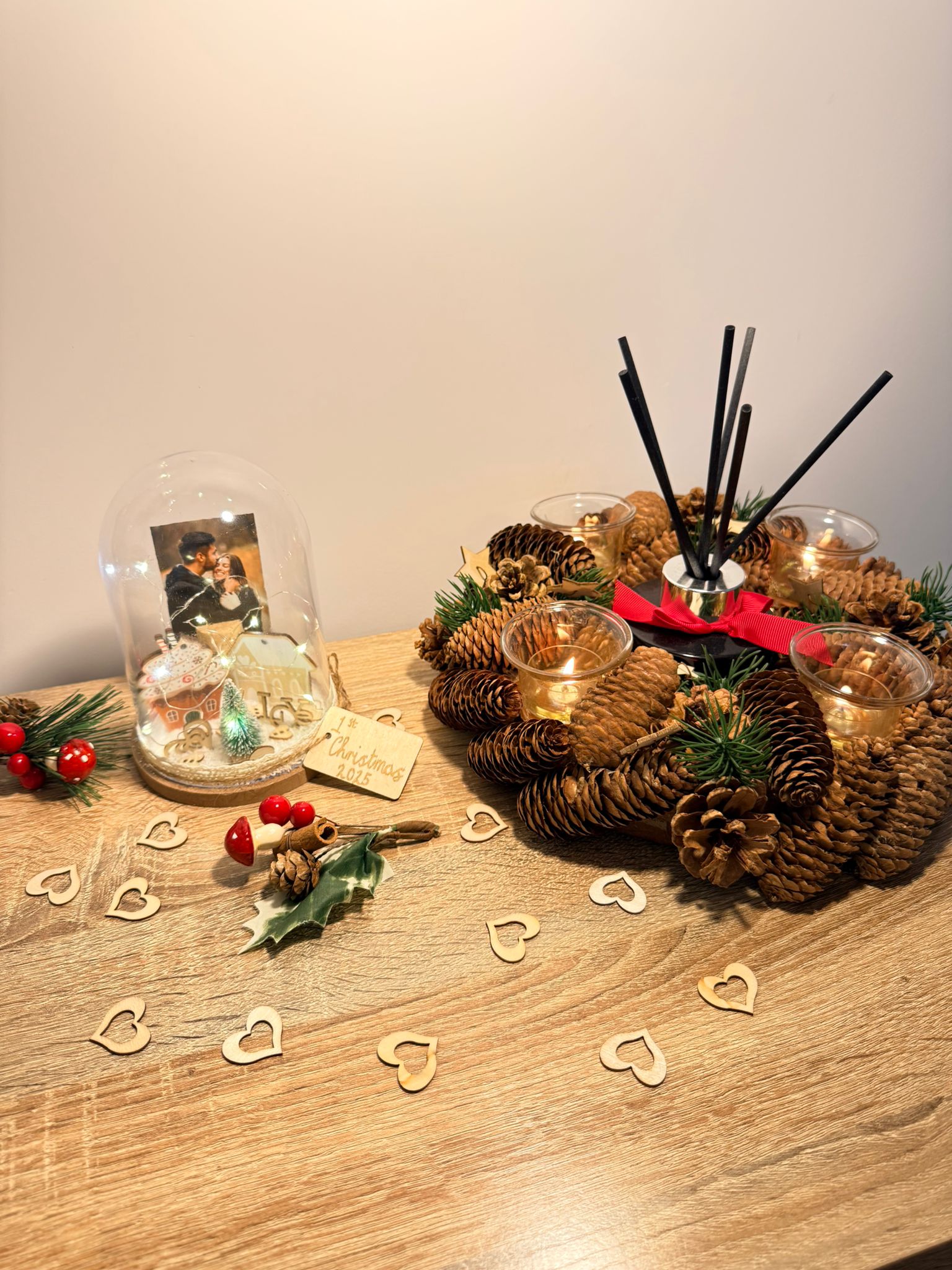 Couples Christmas Personalised Light-Up Dome (Add Your Photo)