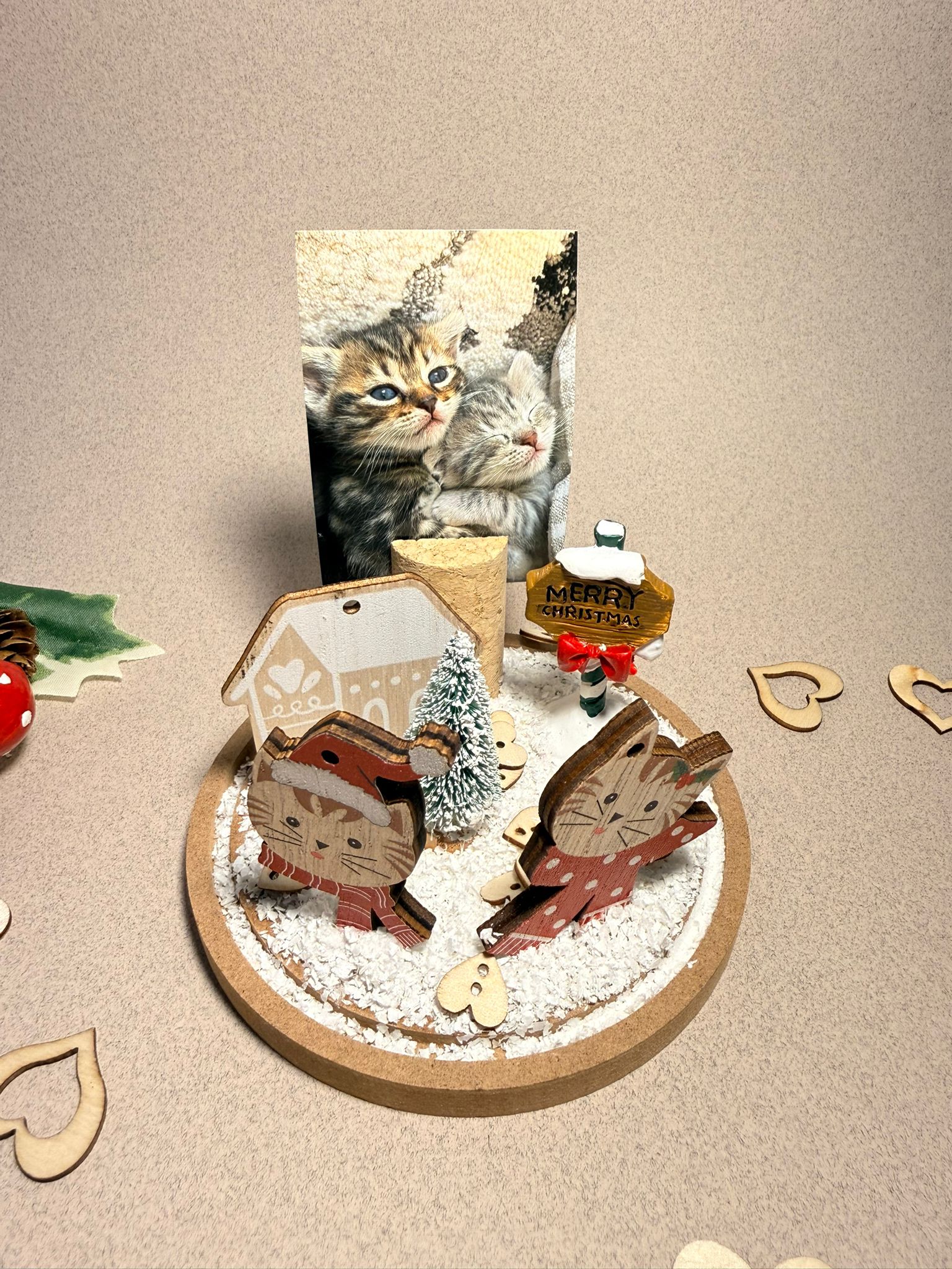 Cat’s First Christmas Personalised Light-Up Dome (Add Your Photo)